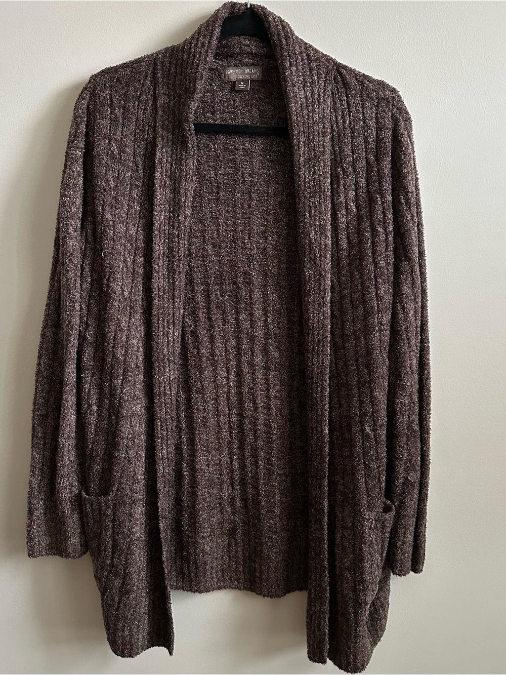 Barefoot Dreams Cozy Chic Line Cardigan in Espresso